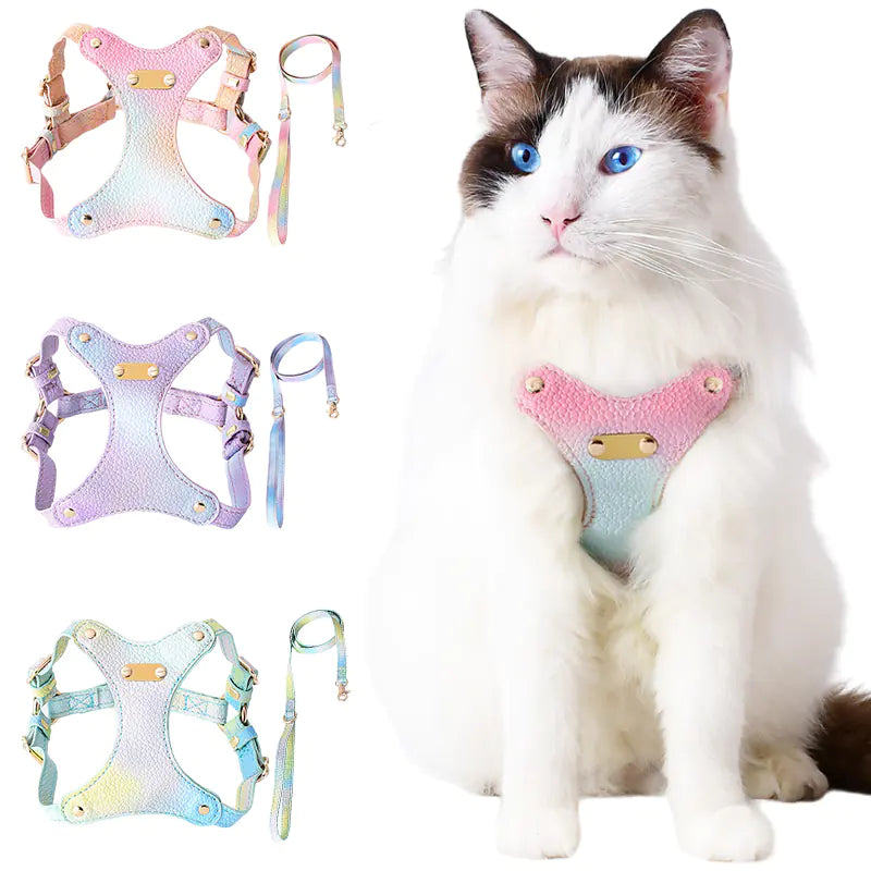 Arnés de Cuero Impermeable Ajustable para Perros Pequeños