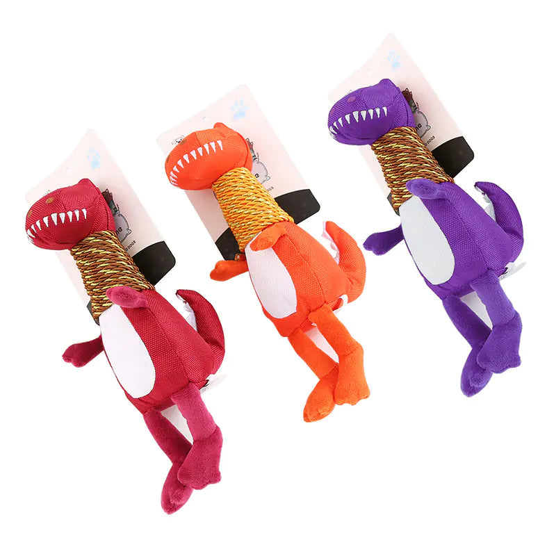 Juguete de Peluche para Perro Dinosaurio con Sonido y Funciones para Masticar