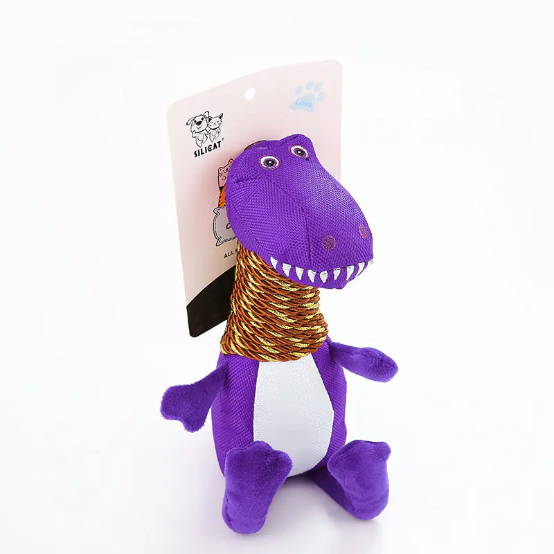 Juguete de Peluche para Perro Dinosaurio con Sonido y Funciones para Masticar