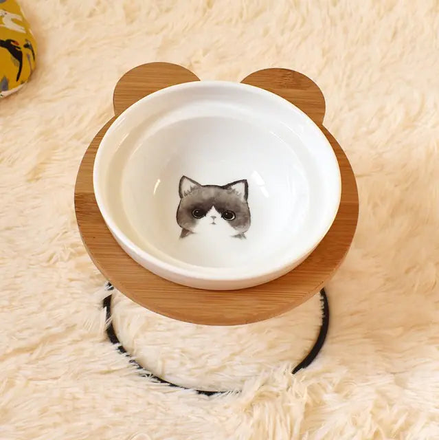 Soporte Protector de Espalda para Comedero y Bebedero de Gatos