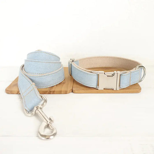 Correa de Denim Azul para Perros