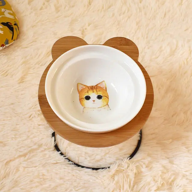 Soporte Protector de Espalda para Comedero y Bebedero de Gatos