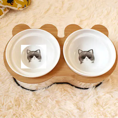 Soporte Protector de Espalda para Comedero y Bebedero de Gatos