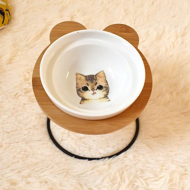 Soporte Protector de Espalda para Comedero y Bebedero de Gatos