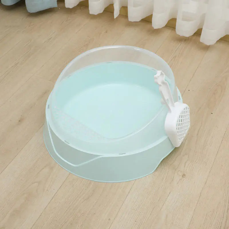Caja de Arena Semi-encerrada Grande para Gatos con Pala