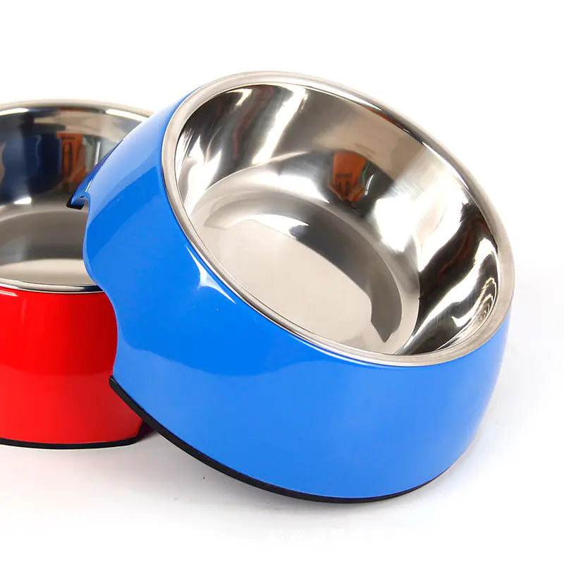 Plato para Mascotas de Acero Inoxidable de Doble Uso Antideslizante