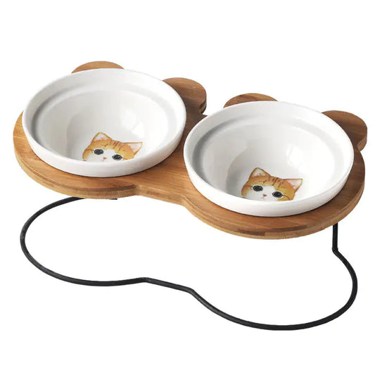 Soporte Protector de Espalda para Comedero y Bebedero de Gatos