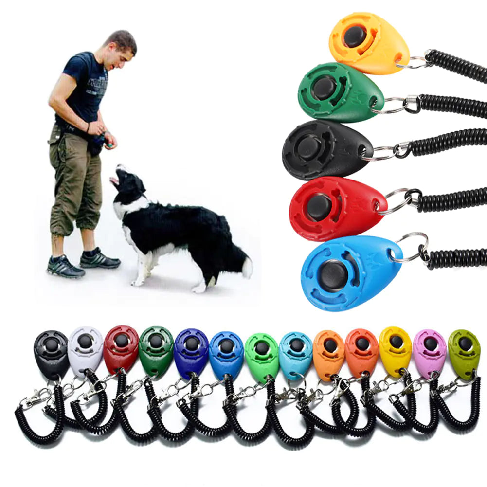 Clicker Ajustable para Entrenamiento de Perros con Correa de Llavero