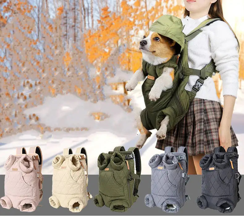 Mochila Porta Mascotas Acolchada de Invierno para el Pecho