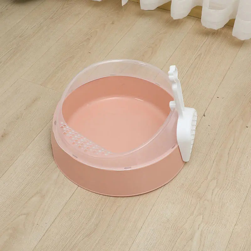 Caja de Arena Semi-encerrada Grande para Gatos con Pala
